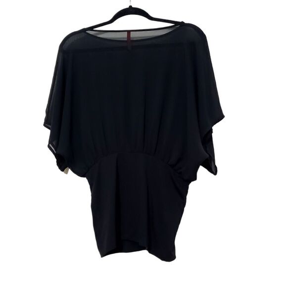 Ruby Ribbon Womens Sheer Banded Black Blouse Size XS - Picture 6 of 12